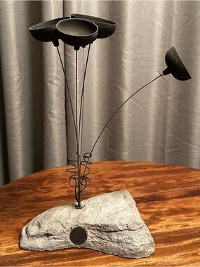 Mid Century Modern Sculpture Kinetic Art Woodstock Garden Bells Chimes Wind MCM